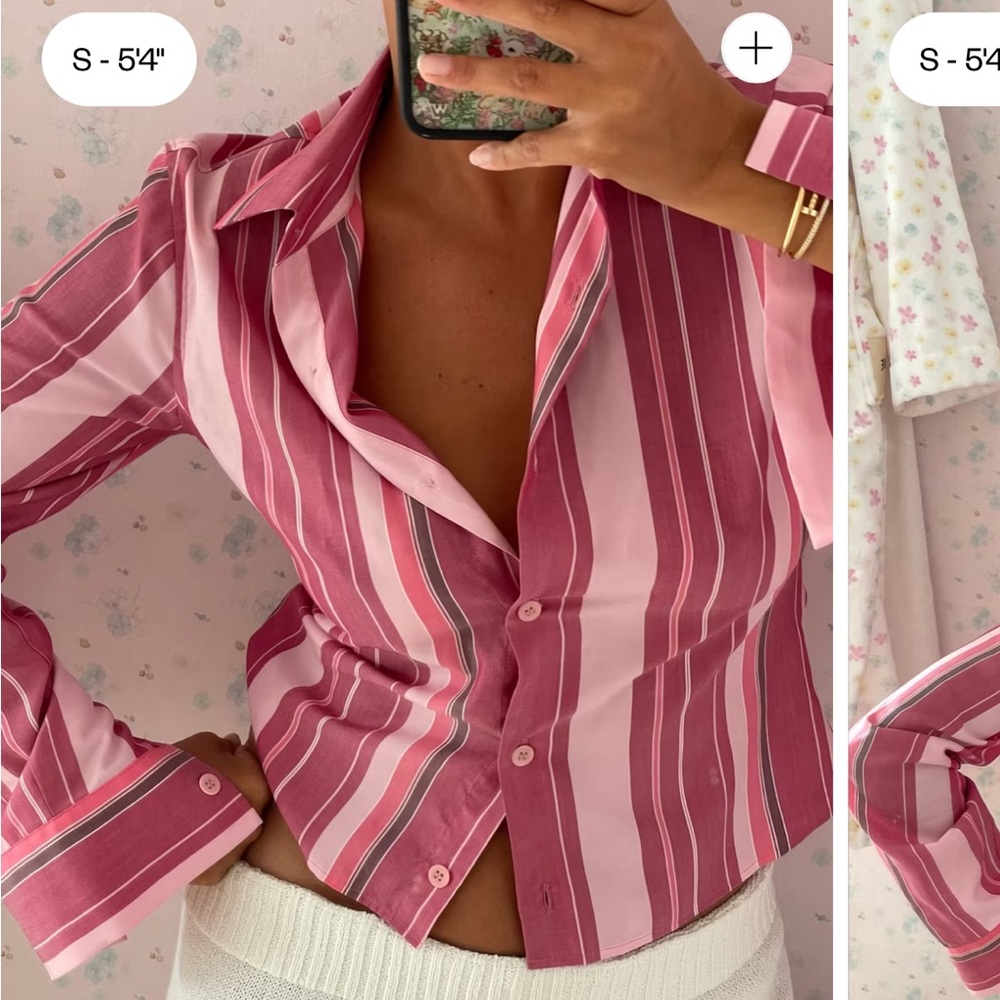 Djerf Avenue Little Shirt in Sorbet NWOT